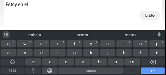 [Ejemplo de autocompletado en un teclado móvil]